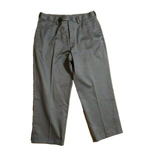MEN'S GRAY DRESS PANTS - PERRY ELLIS PORTFOLIO - 34 X 25.5 - FLAT FRONT - short